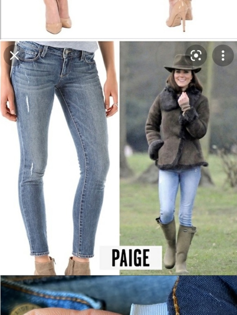PAIGE Women's Medium Blue Straight Leg Jeans with Light Distressing